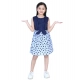 Generic Girl's Denim Polka Sleeveless Dress (Blue) Generic Girl's Denim Polka Sleeveless Dress (Blue)