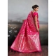 Generic Women's Silk Blend Printed Saree With Unstitched Blouse 5.5Mtr (Pink) Generic Women's Silk Blend Printed Saree With Unstitched Blouse 5.5Mtr (Pink)