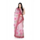 Generic Women's Georgette Floral Printed Saree With Unstitched Blouse 5.5Mtr (Rose Pink)