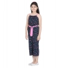 Generic Girl's Rayon Flamingo Print Sleeveless Jumpsuit (Black-Pink) Generic Girl's Rayon Flamingo Print Sleeveless Jumpsuit (Black-Pink)