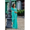 Generic Women's Faux Shimmer Floral Embroidery Ready to wear Saree With Unstitched Blouse 5.5Mtr (Turquoise) Generic Women's Faux Shimmer Floral Embroidery Ready to wear Saree With Unstitched Blouse 5.5Mtr (Turquoise)