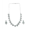 Generic Women's Brass Silver Plated Necklace set (Turquoise)