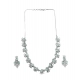 Generic Women's Brass Silver Plated Necklace set (Turquoise) Generic Women's Brass Silver Plated Necklace set (Turquoise)