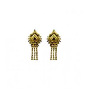 Generic Women's Pack of_2 Brass Gold-Plated Earrings (Gold)