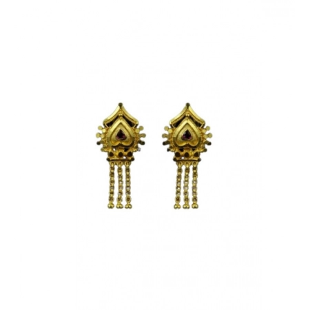 Generic Women's Pack of_2 Brass Gold-Plated Earrings (Gold)