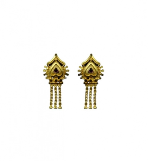 Generic Women's Pack of_2 Brass Gold-Plated Earrings (Gold)
