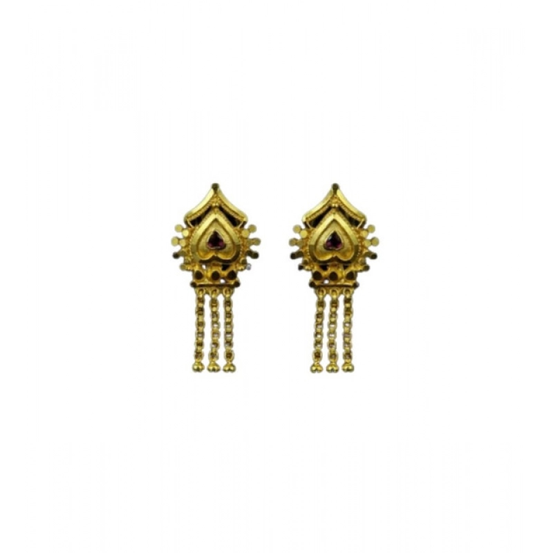 Generic Women's Pack of_2 Brass Gold-Plated Earrings (Gold)