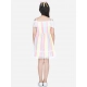Generic Girl's Polyester Self Design Cold Shoulder Dress (Multicolor)