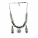 Generic Women's Brass Silver Plated Necklace set (Green) Generic Women's Brass Silver Plated Necklace set (Green)