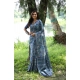 Generic Women's Faux_Tussar_Silk Abstract_Print Saree With Unstitched Blouse 5.5Mtr (Blue)