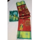 Generic Women's Digital Dolla Silk Printed Saree With Unstitched Blouse 5.5Mtr (Brown)