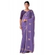 Generic Women's Digital Printed  Georgette Saree With Unstitched Blouse (Lavendar, 5-6 Mtrs)