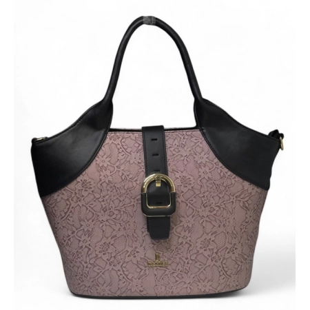Generic Women's Polyurethane Textured Two-Tone Tote Handbag with Adjustable & Removable Strap (Purple) Generic Women's Polyurethane Textured Two-Tone Tote Handbag with Adjustable & Removable Strap (Purple)