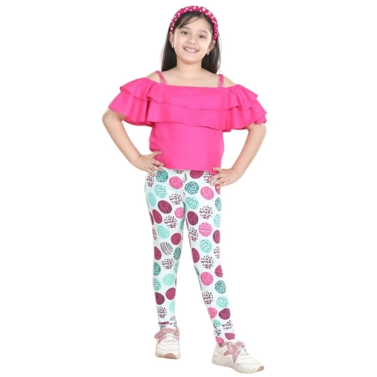 Generic Girl's Cotton Floral Elasticated Jegging and Top (Pink) Generic Girl's Cotton Floral Elasticated Jegging and Top (Pink)