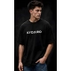 Generic Men's Cotton Blend Printed Oversized Round Neck Half Sleeve T-Shirt (Black)