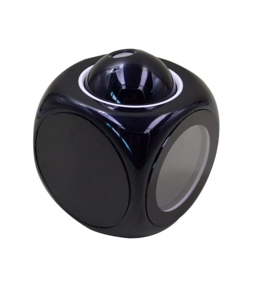 Generic Time Display with Voice Projection And Wake-Up Alarm Clock (Color: Black)