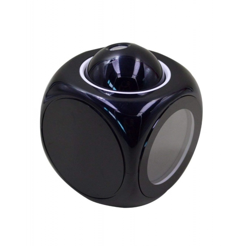 Generic Time Display with Voice Projection And Wake-Up Alarm Clock (Color: Black)