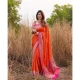 Generic Women's Soft Litchi Silk Jacquard Work Saree With Unstitched Blouse 5.5Mtr (Orange) Generic Women's Soft Litchi Silk Jacquard Work Saree With Unstitched Blouse 5.5Mtr (Orange)
