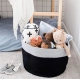 Generic Cotton Pack Of_1 14x12 Inch Laundry Storage Basket For Clothes (Grey-Black) Generic Cotton Pack Of_1 14x12 Inch Laundry Storage Basket For Clothes (Grey-Black)