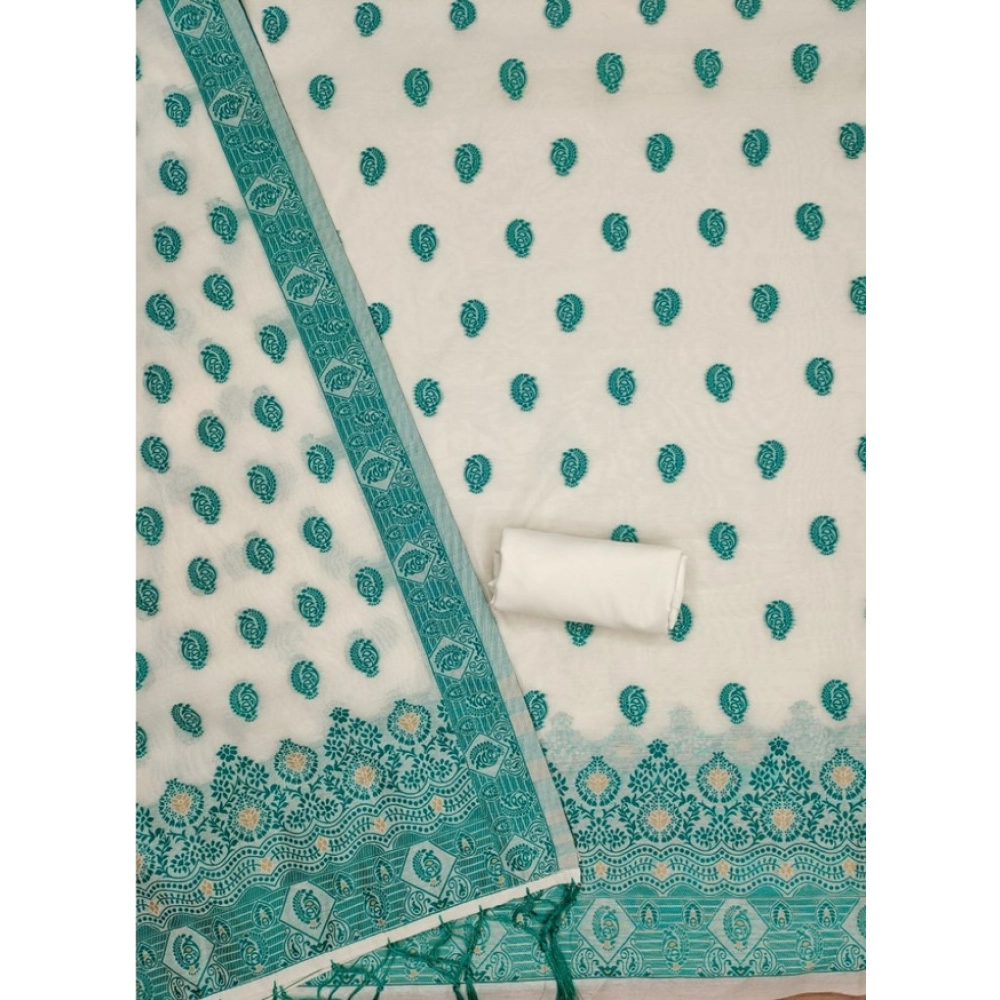 Generic Women's Banarasi Silk Printed Unstitched Salwar Suit Material With Dupatta (Teal, 3Mtrs) Generic Women's Banarasi Silk Printed Unstitched Salwar Suit Material With Dupatta (Teal, 3Mtrs)