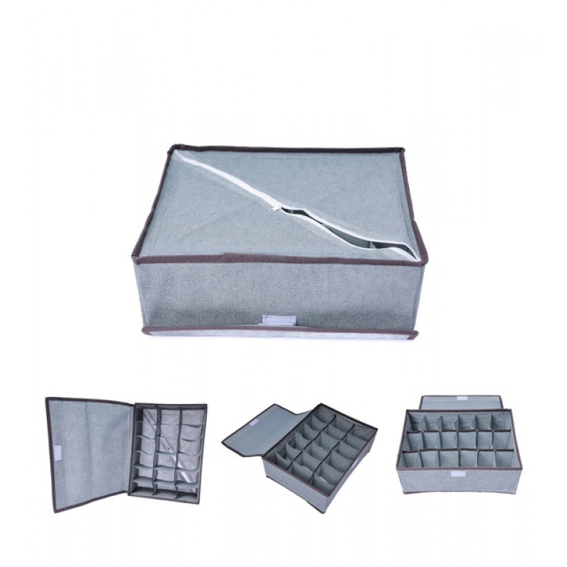 Generic Polypropylene 3 Divider Storage Box (Multicolor)