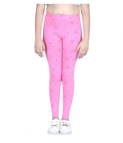 Generic Girl's Cotton Lycra Printed Elasticated Leggings (Light Pink) Generic Girl's Cotton Lycra Printed Elasticated Leggings (Light Pink)