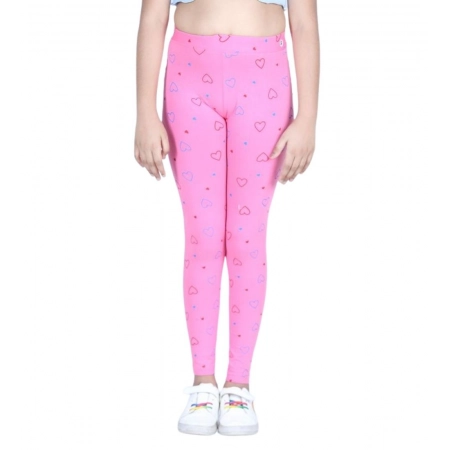 Generic Girl's Cotton Lycra Printed Elasticated Leggings (Light Pink) Generic Girl's Cotton Lycra Printed Elasticated Leggings (Light Pink)