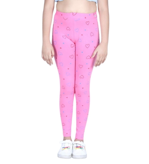 Generic Girl's Cotton Lycra Printed Elasticated Leggings (Light Pink) Generic Girl's Cotton Lycra Printed Elasticated Leggings (Light Pink)