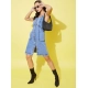 Generic Women's Denim Solid Sleeveless Dress (Blue) Generic Women's Denim Solid Sleeveless Dress (Blue)