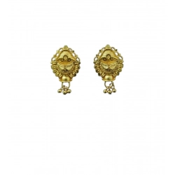 Generic Women's Pack of_2 Brass Gold-Plated Earrings (Gold)