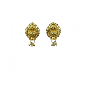 Generic Women's Pack of_2 Brass Gold-Plated Earrings (Gold)