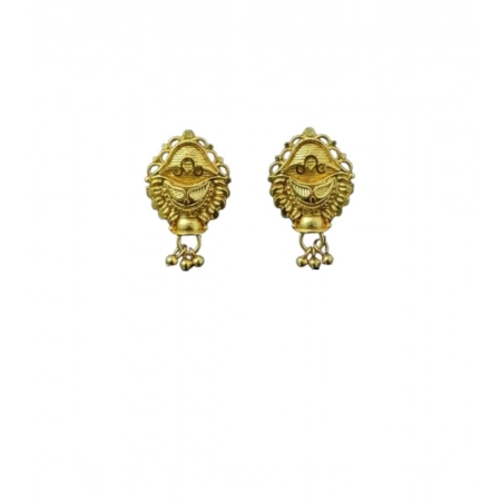 Generic Women's Pack of_2 Brass Gold-Plated Earrings (Gold)