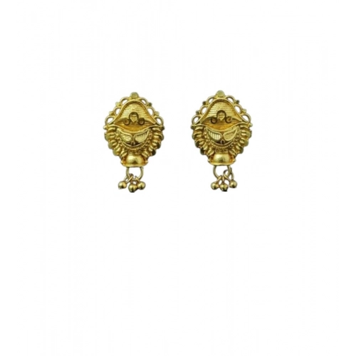 Generic Women's Pack of_2 Brass Gold-Plated Earrings (Gold)