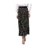 Generic Women's Georgette Chain Print Elasticated Skirt (Black-Cream)
