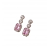 Generic Women's Brass Silver Plated Drop Earrings (Pink) Generic Women's Brass Silver Plated Drop Earrings (Pink)