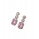 Generic Women's Brass Silver Plated Drop Earrings (Pink) Generic Women's Brass Silver Plated Drop Earrings (Pink)