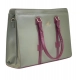 Generic Women's Polyurethane Solid Structured Shoulder Tote Handbag (Sage Green-Burgundy)
