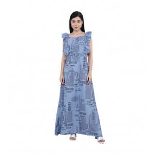 Generic Women's Casual Crepe Sleeveless Dress (Grey)