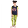 Generic Girl's Cotton Hosiery Printed Night Suit Set (Navy-Green) Generic Girl's Cotton Hosiery Printed Night Suit Set (Navy-Green)