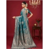 Generic Women's Silk Blend Printed Saree With Unstitched Blouse 5.5Mtr (Sea Green)