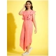 Generic Girl's Polyester Floral Sleeveless Jumpsuit (Pink)