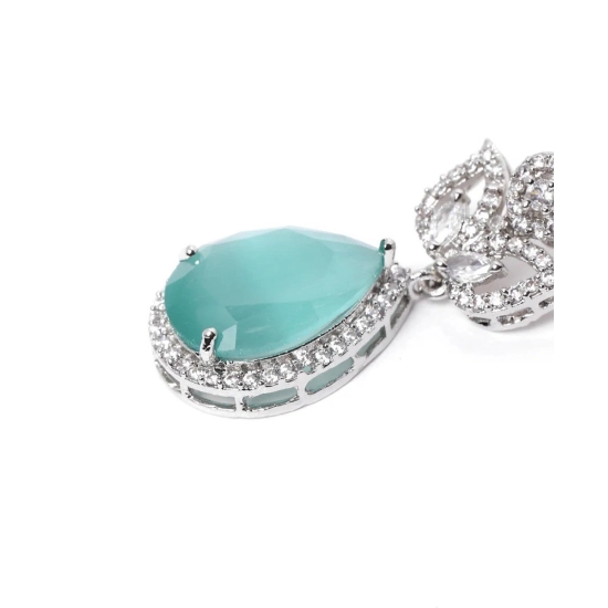 Generic Women's Brass Silver Plated Drop Earrings (Turquoise) Generic Women's Brass Silver Plated Drop Earrings (Turquoise)