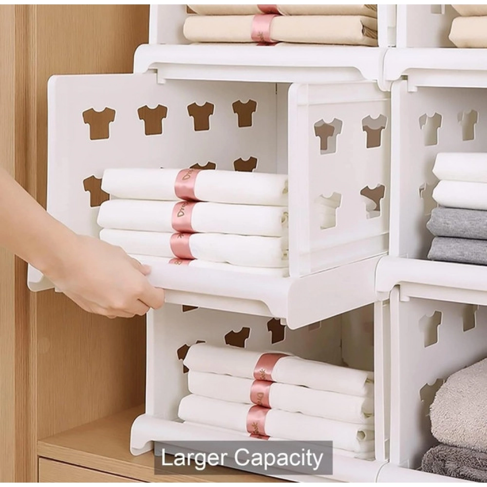 Generic Pack of 1 Plastic Foldable Stackable Storage Organizer (White) - Image 4