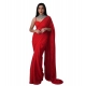Generic Women's Georgette Solid Saree With Unstitched Blouse 5.5Mtr (Red)
