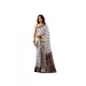 Generic Women's Faux_Silk Printed Saree With Unstitched Blouse 5.5Mtr (White)