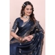 Generic Women's Georgette Embroidered Saree With Unstitched Blouse 5.5Mtr (Navy Blue) Generic Women's Georgette Embroidered Saree With Unstitched Blouse 5.5Mtr (Navy Blue)