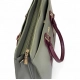 Generic Women's Polyurethane Solid Structured Shoulder Tote Handbag (Sage Green-Burgundy)