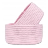 Generic Cotton 8x3 Inch Round 2 Set Bedside Organizer With Out Lid (Pink)