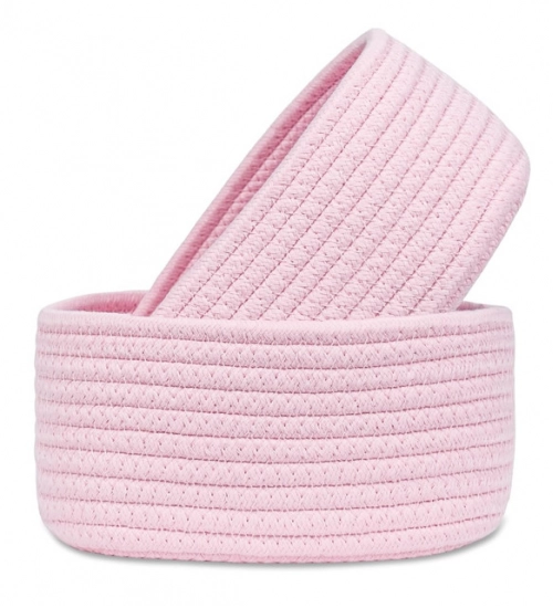 Generic Cotton 8x3 Inch Round 2 Set Bedside Organizer With Out Lid (Pink) Generic Cotton 8x3 Inch Round 2 Set Bedside Organizer With Out Lid (Pink)