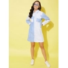 Generic Women's Denim Solid Long Sleeves Dress (Blue)